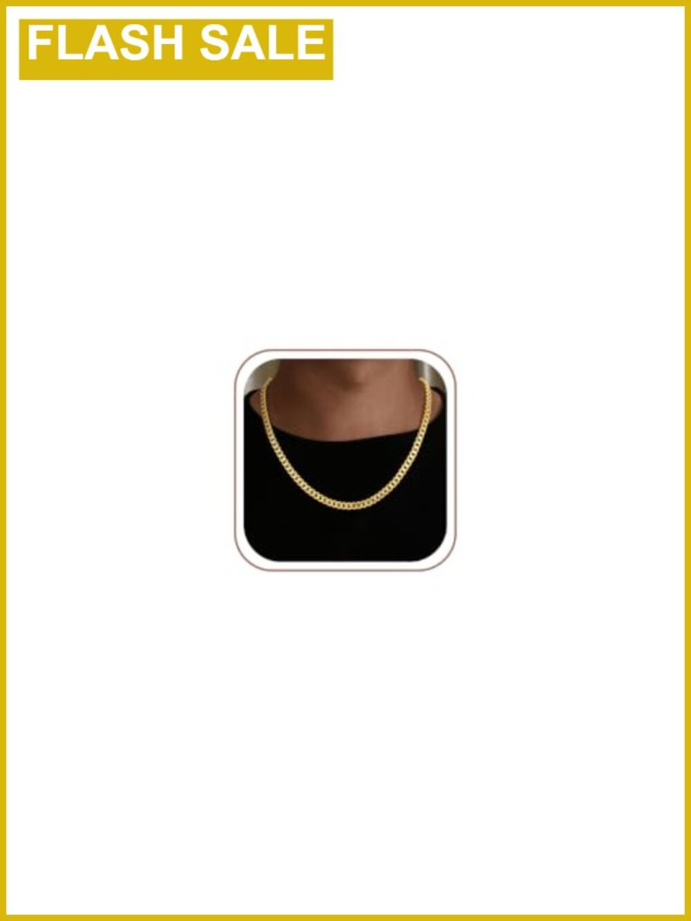 18K Gold Plated Cuban Link Chain Necklace Men Diamond Cut Hypoallergenic